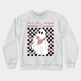 Spooky Season Cute Ghost Halloween Costume Boujee Boo-Jee Crewneck Sweatshirt